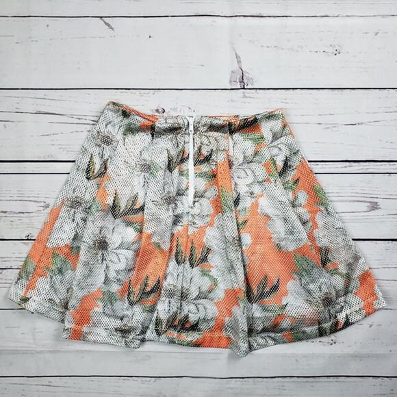 NWT ASOS Mesh Pleated A-Line Skater Floral Print Mini Skirt Women's Size 2 - Picture 7 of 8